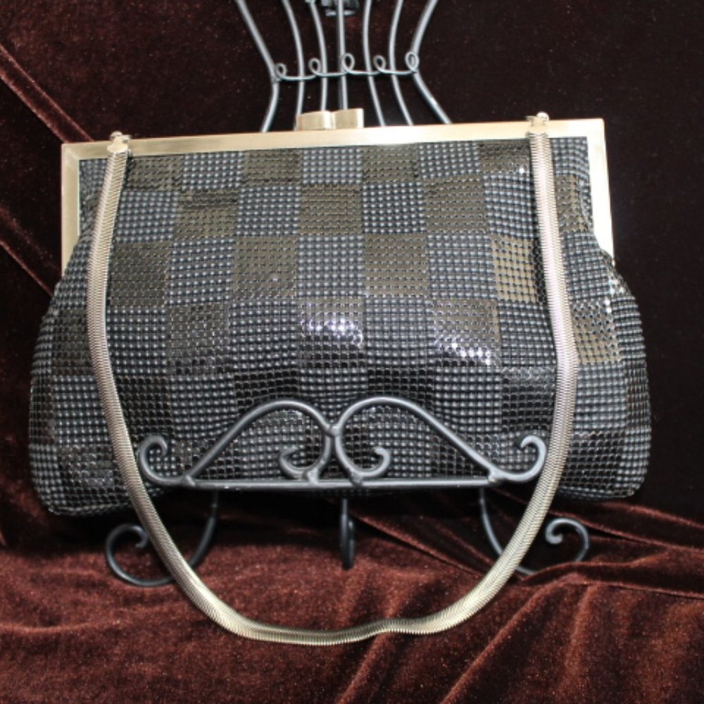 Whiting & Davis Black Mesh Bag Convertible Strap